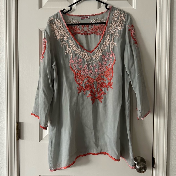 Johnny Was long-sleeved embroidered blouse - Picture 1 of 7